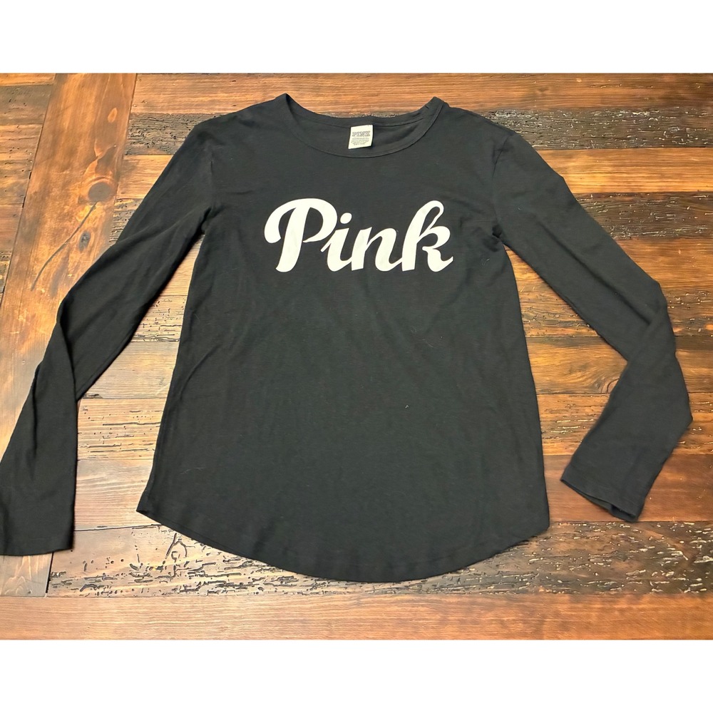 Victoria's Secret Black Long Sleeve Tshirt Women's Extra Small Casual Athleisure - Picture 2 of 4